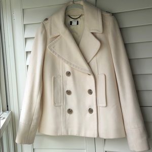 JCrew Wool Harbor Coat with Thinsulate Cream